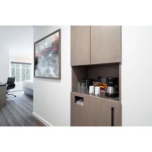 Hyatt House Single Bed with Cabinet <strong>Mirror</strong> Basin Wooden Hotel Furniture for Apartment Use-Headboard <strong>Nightstand</strong> Bed Base - Product Image 5