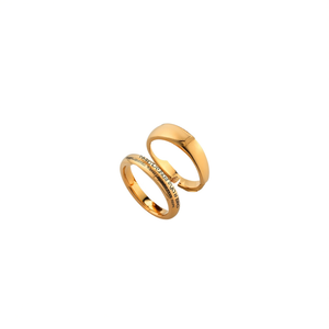 Fashion <b>Rings</b> Modern Geometric PVD <b>Gold</b> Plated 316L Stainless Steel Sustainable Resistant Unisex Design - Product Image 2