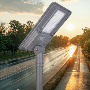 ไฟถนน LED พลังงานแสงอาทิตย์อัจฉริยะสำหรับภายนอกอาคาร โปรไฟล์อะลูมิเนียม IP65 โมโน-ซิลิคอน 50W พร้อมแบตเตอรี่ ความสว่าง 4000LM อุณหภูมิสี 4000K-6500K รุ่น FL-YTH - Product Image 1