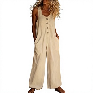 Nuova Tuta Lunga Invernale da Donna 2025 Senza Maniche, Vestibilità Ampia, con Tasche, Stile Casual, per Commercio Transfrontaliero - Product Image 1