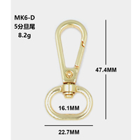 2026 YHD MK6-D-15mm 15mm Mousqueton pivotant en alliage de zinc sans nickel de haute qualité pour sacs, accessoire de maroquinerie et boucle de sangle