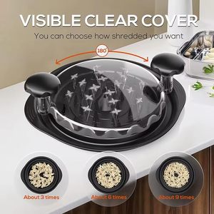 Déchiqueteurs de viande et de poulet, déchiqueteur de poulet durable et transparent avec couvercle transparent, en plastique PP manuel - Product Image 4