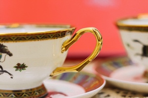 Ensembles de 2 tasses personnalisés en céramique, style nordique de luxe, pour salon, avec tasses à thé et soucoupes en porcelaine War Horses - Product Image 5