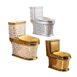 โถสุขภัณฑ์เซรามิคยุโรปยอดนิยม สีทองเงิน แบบชิ้นเดียว - Product Image 1