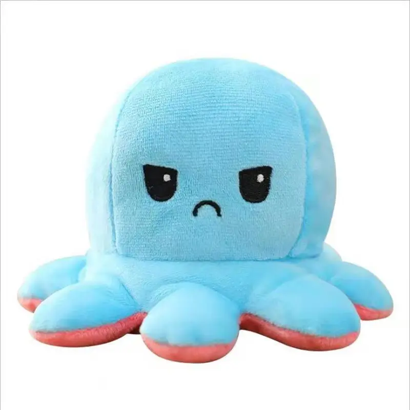 CPC Custom Cute Octopus Stuffed double side flip Reversible plush pillow Octopus Dolls Reversible Stuffed Octopus animal Toy