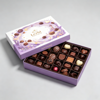 Boîte à chocolat avec revêtement UV de qualité supérieure, écologique, biodégradable, en carton rigide, avec couvercle et base, avec séparateur