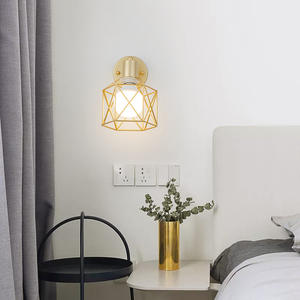 Minimalisme nordique abat-jour doré plafonnier décoration de la maison appliques murales en métal avec E27 Base B22 ampoule accessoires ménagers - Product Image 4