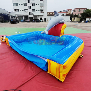 Piscina inflable desmontable con tobogán acuático en forma de delfín para niños, ideal para el jardín trasero en verano. - Product Image 2