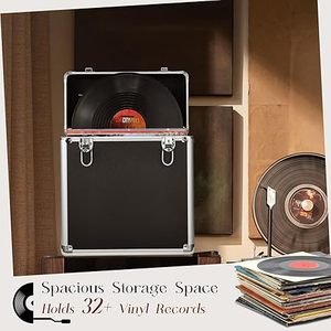 Boîte de rangement pour disques vinyles, boîte de présentation pour collection d'albums LP, organisateur de disques vinyles, capacité de rangement pour plus de 30 disques précieux, pliable - Product Image 5