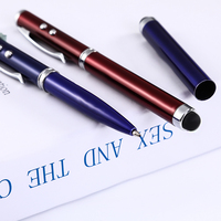 Stylo laser multifonctionnel 4 en 1, nouveau pointeur laser puissant en métal avec fonctions d'éclairage tactile capacitif pour logo personnalisé