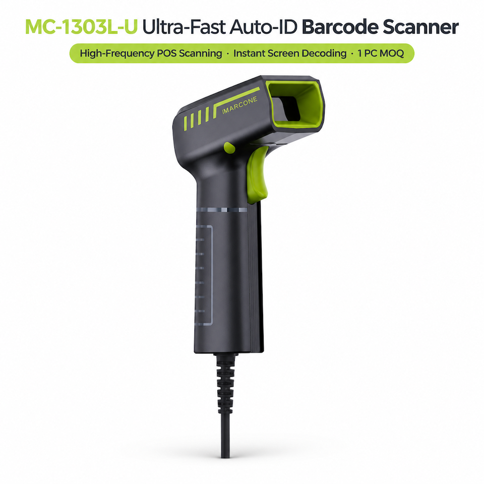 Rugged Industrial Barcode Scanner MC-1303L-U Handheld 1D 2D QR Barcode ...
