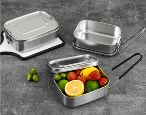 กล่องข้าวสแตนเลส SUS 304 แบบช่องเดียว 2 ช่อง 3 ช่อง พร้อมหูหิ้วพับได้ - Product Image 5