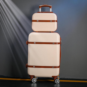 Vintage Retro <strong>Luggage</strong> Universal Wheels 20'' 22'' 24'' 26'' Password Lock Suitcase for Student with Mini Cosmetic Makeup <strong>Luggage</strong> - Product Image 2