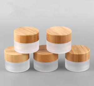 ขวดครีมแก้วฝ้าแบบอีโค่ ขนาด 5 กรัม-100 กรัม ฝาไม้ไผ่ สำหรับบรรจุภัณฑ์เซรั่มและครีมบำรุงผิว - Product Image 2