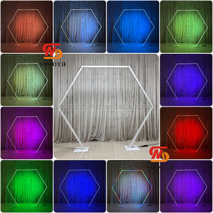 Arche hexagonale LED avec lumière RGB, télécommande, pour la décoration de l'allée d'entrée des événements de mariage, fête - Product Image 5