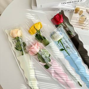 Bolsa de flores individuales de <span class=keywords><strong>sirena</strong></span> Embalaje de flores rosas para ramo individual Material BOPP Embalaje floral para floristerías - Product Image 1