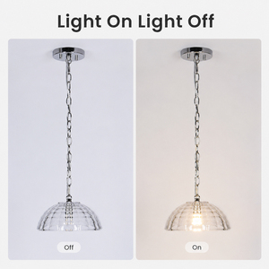 Modern Clear Glass Pendant Light Chrome Chain Hanging <b>Lamp</b> Decorative Ceiling Light for Dining Room <b>Kitchen</b> Hotel OEMODM Factory - Product Image 4