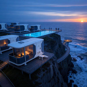 Hôtel-capsule pour communautés de soins de santé haut de gamme – Maisons modulaires préfabriquées avec cuisine pour séjours médicaux et bien-être - Product Image 1