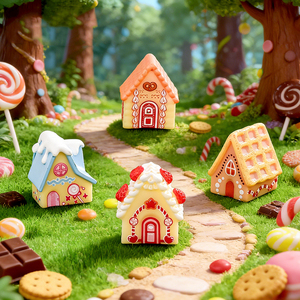 Maison de poupée miniature en résine, décoration colorée de conte de <span class=keywords><strong>fées</strong></span>, style dessin animé - Product Image 3