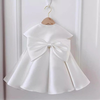 Nouvelle Robe de Soirée Blanche de Mode pour Banquet, Robes d'Anniversaire Élegantes Blanches pour Bébé Fille avec Châle, Robe de Mariée pour Demoiselle d'Honneur