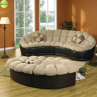 Canapé d'angle incurvé en cuir et tissu, design moderne personnalisé, pour salon, ensemble de canapés relaxants pour appartement A1001