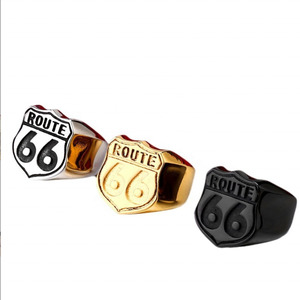 แหวนผู้ชาย<span class=keywords><strong>66</strong></span>เส้นทางฮิปฮอปสุดเท่ทำจากสแตนเลสเกรดยุโรปและสหรัฐอเมริกาชุบด้วย PVD ชุบทอง18K สีดำ - Product Image 2