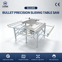 Scie à table coulissante pliante WANJIA WJ100S, rail linéaire haute précision, machine à découper le bois pour la fabrication de meubles, homologuée CE