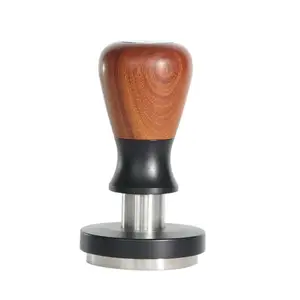 Hot Selling 58.5mm Walnut wood Press Coffee Powder Temper Stainless Steel Coffee Temper for Pour Over Coffee