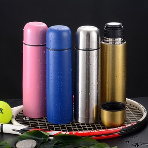 Botella de vacío Silverjet de acero inoxidable de 1000 ml con funda de cuero PU para uso en oficina, coche, hogar o como regalo. - Product Image 3