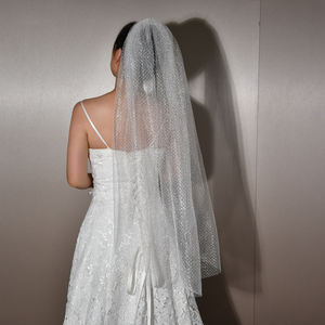 Nupcial Starlight Copos de nieve Red enredada Intermitente Tela de araña Gasa <span class=keywords><strong>Velo</strong></span> de <span class=keywords><strong>novia</strong></span> <span class=keywords><strong>Disfraz</strong></span> de Halloween Pequeño <span class=keywords><strong>velo</strong></span> corto - Product Image 2