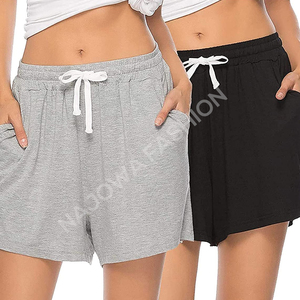 Shorts pour femmes de haute qualité, 100% coton, écologiques, anti-rides, avec cordon de serrage, respirants, mode sport, vêtements de plage - Product Image 3
