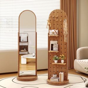 Miroir mural en bois avec cadre de rangement, panneau perforé en bois, design moderne et simple, vente chaude, miroir de salon en gros - Product Image 4
