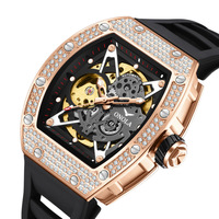 Nouvelle mode Montre automatique de haute qualité pour hommes Montres mécaniques étanches avec logo personnalisé et diamant squelette Orologio Automatico