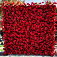 Fabrikpreis Künstliche Rote Rosenwand Elegante Hochzeits- & Eventdekoration mit Künstlichen Seidenblüten-Dekorationen