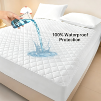 Protège-matelas imperméable matelassé ultrasonique en microfibre, poches profondes, respirant, doux, silencieux, lavable, pour maison, hôtel, vente en gros