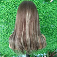 Pelucas Médicas de Cabello Humano Virgen al Por Mayor, con Gorro Transparente y Transpirable, de Aspecto Natural