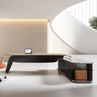 Scrivania Direzionale Moderna in Legno Massello Durevole con Spazio di Archiviazione, Design Modulare Multifunzionale Portatile e Colori Personalizzabili