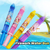 Pistolet à eau de plage pour l'extérieur, style feu d'artifice, type poussoir, jet de feu d'artifice amusant, pistolet à jet d'eau en plastique, unisexe