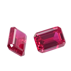 Nuôi cấy <span class=keywords><strong>m</strong></span>àu đá quý <span class=keywords><strong>ruby</strong></span> Emerald Shape 1CT Vòng Bông tai <span class=keywords><strong>m</strong></span>ặt dây chuyền có thể được điên - Product Image 1