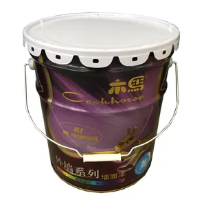 Supplier metal container gallon colored painting paill metal Buckets pails with lid