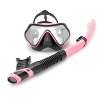 Masque de plongée et tuba en silicone haute définition anti-buée pour la pêche sous-marine, ensemble de lunettes de plongée étanches