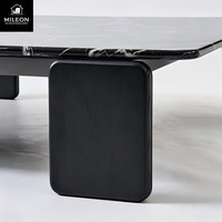 Table basse de salon de luxe personnalisée, table à thé carrée moderne en pierre frittée avec compartiment de rangement dissimulé