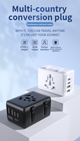 Cargador de Viaje Universal Compatible con Voltaje Mundial, EE. UU., Reino Unido, UE, AU, con 2 Puertos USB, 3 Puertos Tipo C, Adaptador de Enchufe de 8A