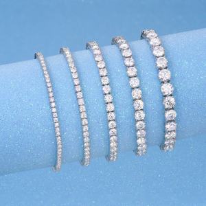 Pulsera de Cadena de Tenis con Diamantes Cultivados en Laboratorio CVD HPHT Reales de Alta Calidad, Plata 925, 2-6 mm, VVS VVS1 - Product Image 5