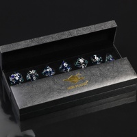 MINI PLANET Ensemble de dés Lightning en résine faits à la main, polyédriques à bords vifs pour jeux de rôle sur table (TRPG) Dungeons & Dragons (DND)
