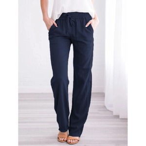 <span class=keywords><strong>Pantaloni</strong></span> Vintage da Donna in Cotone e <span class=keywords><strong>Lino</strong></span> con Coulisse, Vita Elastica, Tinta Unita, Casual, Larghi, Gamba Dritta, Traspiranti - Product Image 6