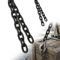 Cadena de elevación de acero aleado QRE a precio competitivo, cadena soldada con óxido negro, eslabón corto G80, cadena de carga para construcción y almacén
