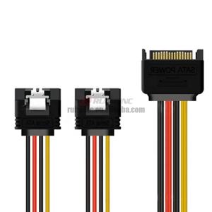 Sata接口一分为两个扩展串行端口固态硬盘电源驱动器15Pin1分钟2延长线 - Product Image 3