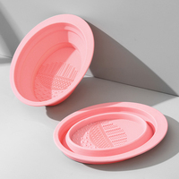 Bol de nettoyage pliable en silicone pour pinceaux de maquillage, éponges et houppettes, tampon nettoyant pour cosmétiques