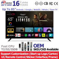 TV Pintar HAINA QLED 65 Inci Televisi 4K 32 40 43 50 55 Inci WebOS LED Smart TV 45 Inci Google Smart TV Dengan WiFi